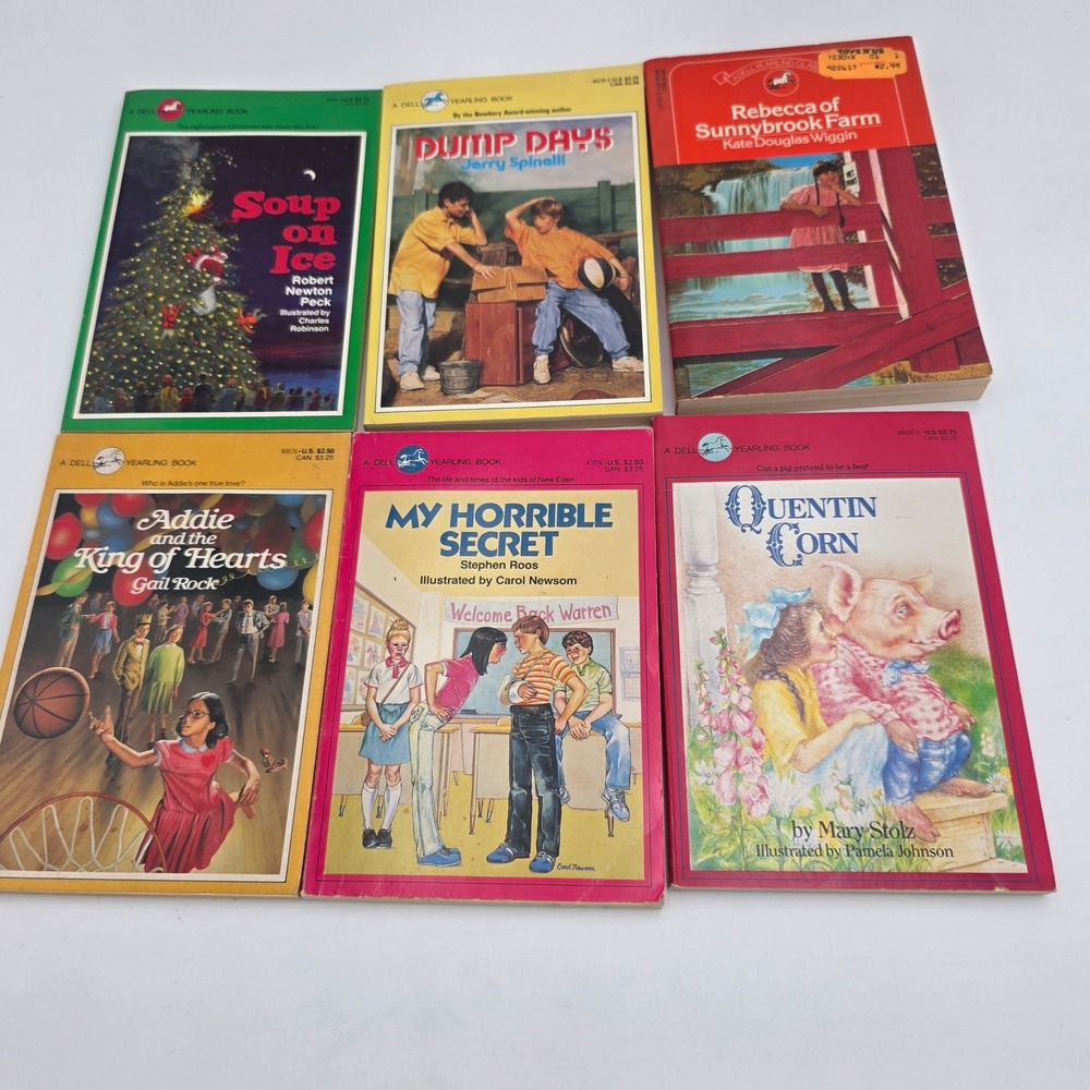 Vintage Dell Yearling Book Lot of 6 1980s Paperbacks Spinelli Peck Stolz Roos
